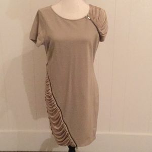 BCBG Knit Sheath Dress with Ruched Accents